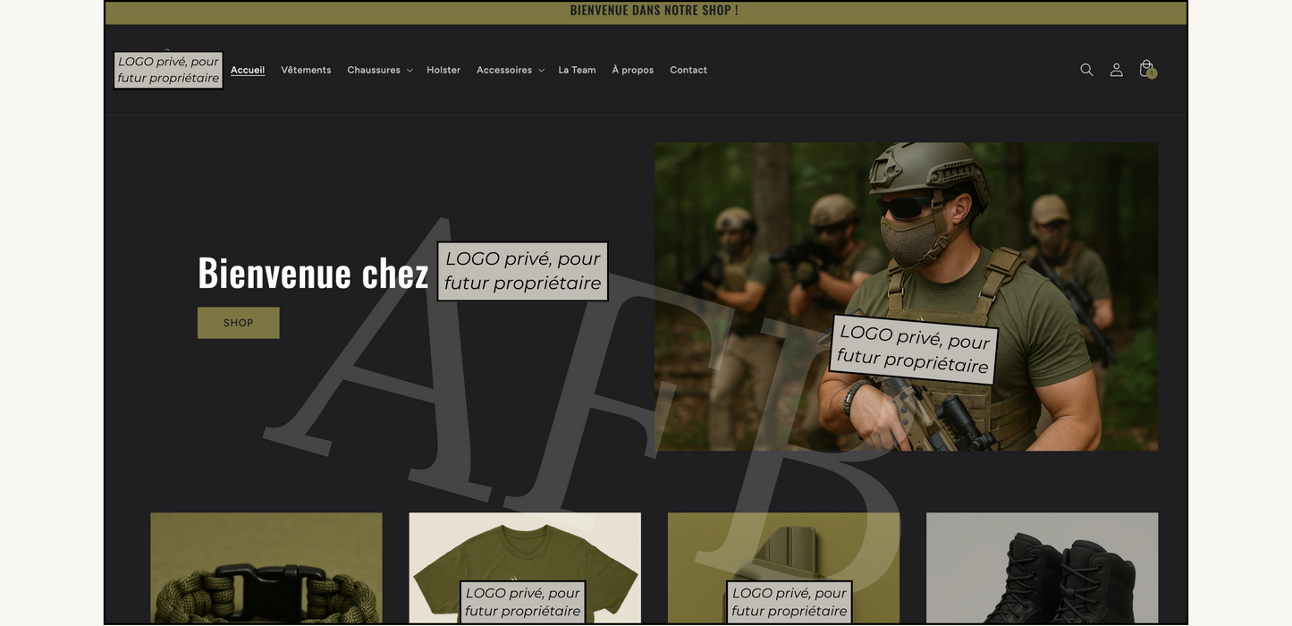 Business à acquérir : Marque de matériel/vêt. d'Airsoft/militaire